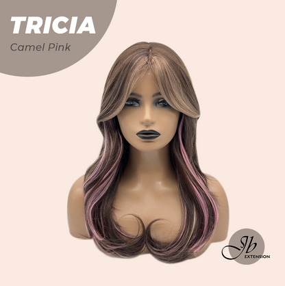 JBEXTENSION 23 Inches Curly Camel Pink Wig TRICIA CAMEL PINK