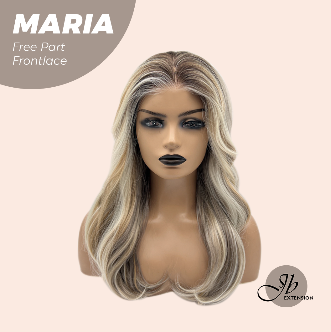 JBEXTENSION 20 Inches Silver Sand Blonde Curly 13X6 Lace Free Part Frontlace Glueless Wig MARIA