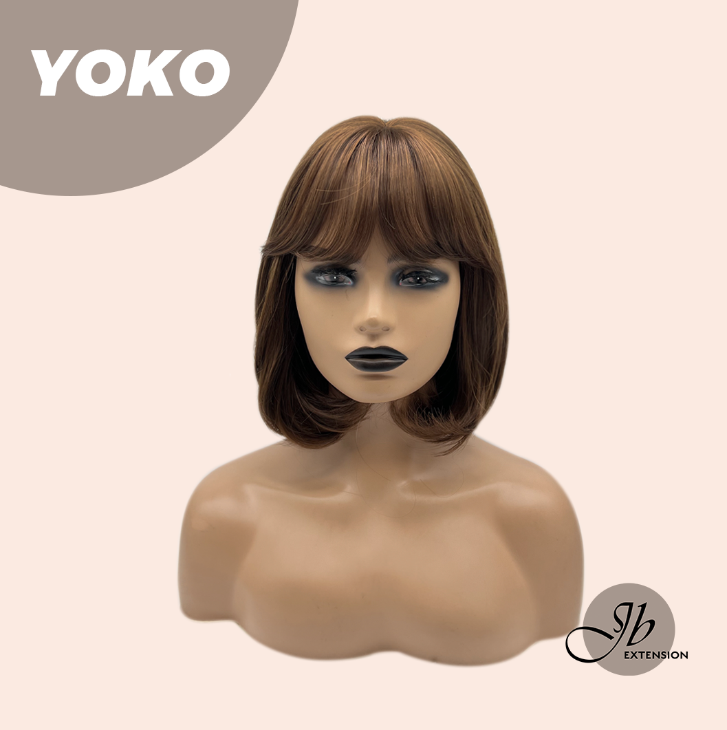 JBEXTENSION 10 Inches Short Copper Mocha Wig with Bangs YOKO