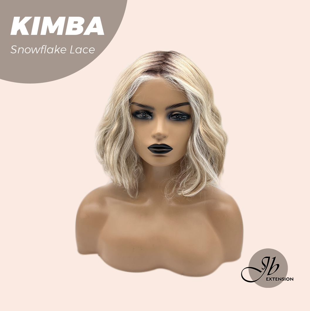 JBEXTENSION 12 Inches Mix Blonde Pre-Cut Arc Snowflake Lace Frontlace Glueless Wig KIMBA【BENDY EAR TABS】