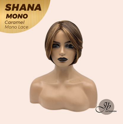 [FINAL SALE] JBEXTENSION SHANA MONO Monofilament Handmade Wig 6X5 Full Monofilament Hand Tied Top Wig 10 Inches Caramel Mono Lace Handmade Futura Fiber Wig With Anti-slip Silicone Strips Glueless Wig SHANA MONO CARAMEL【BENDY EAR TABS】