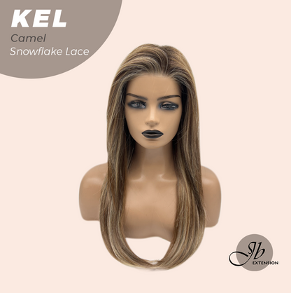 [FINAL SALE] JBEXTENSION 22 Inches Camel Pre-Cut Snowflake Lace Frontlace Glueless Wig KEL CAMEL【PERMATEASE】【BENDY EAR TABS】- M/L