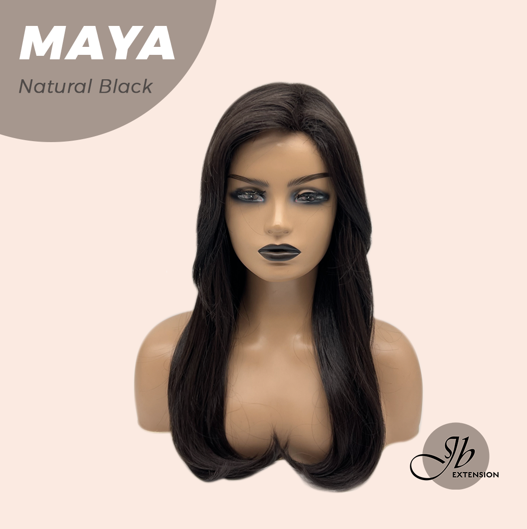 [FINAL SALE] JBEXTENSION 22 Inches Natural Black Women Fashion Full Machine Wig MAYA NATURAL BLACK【PLUS PERMATEASE】【BENDY EAR TABS】