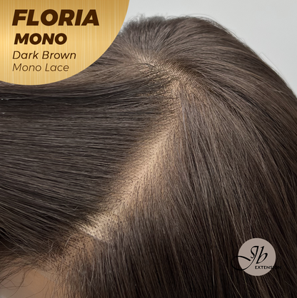 JBEXTENSION FLORIA MONO Full Monofilament Wig 20 Inches Curly Dark Brown Full Mono Lace Glueless with Anti-slip Silicone Strips Wig FLORIA MONO - DARK BROWN【BENDY EAR TABS】