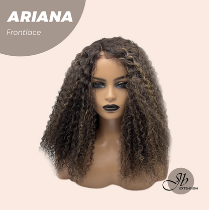 [FINAL SALE] JBEXTENSION 16 Inches Deep Curly Dark Brown Pre-Cut Side Part Frontlace Glueless Black Sapphire Wig ARIANA【BENDY EAR TABS】