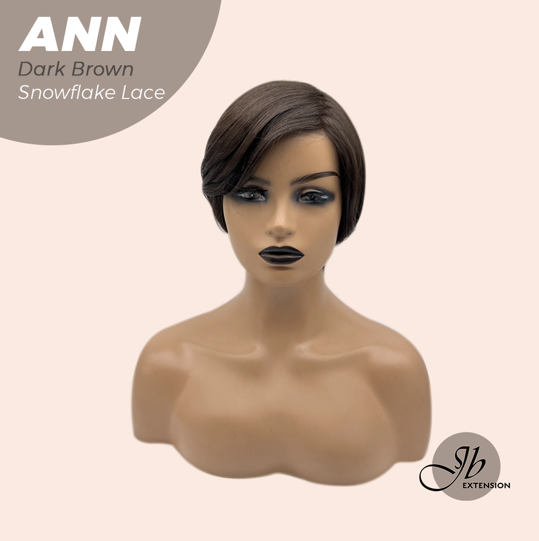 [FINAL SALE] JBEXTENSION 10 Inches Dark Brown Pre-Cut Side Part Snowflake Lace Frontlace Glueless Wig ANN DARK BROWN【BENDY EAR TABS】