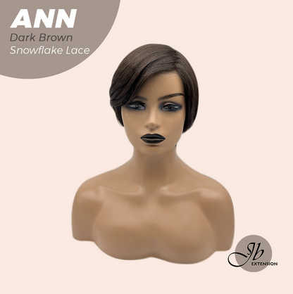 [FINAL SALE] JBEXTENSION 10 Inches Dark Brown Pre-Cut Side Part Snowflake Lace Frontlace Glueless Wig ANN DARK BROWN【BENDY EAR TABS】