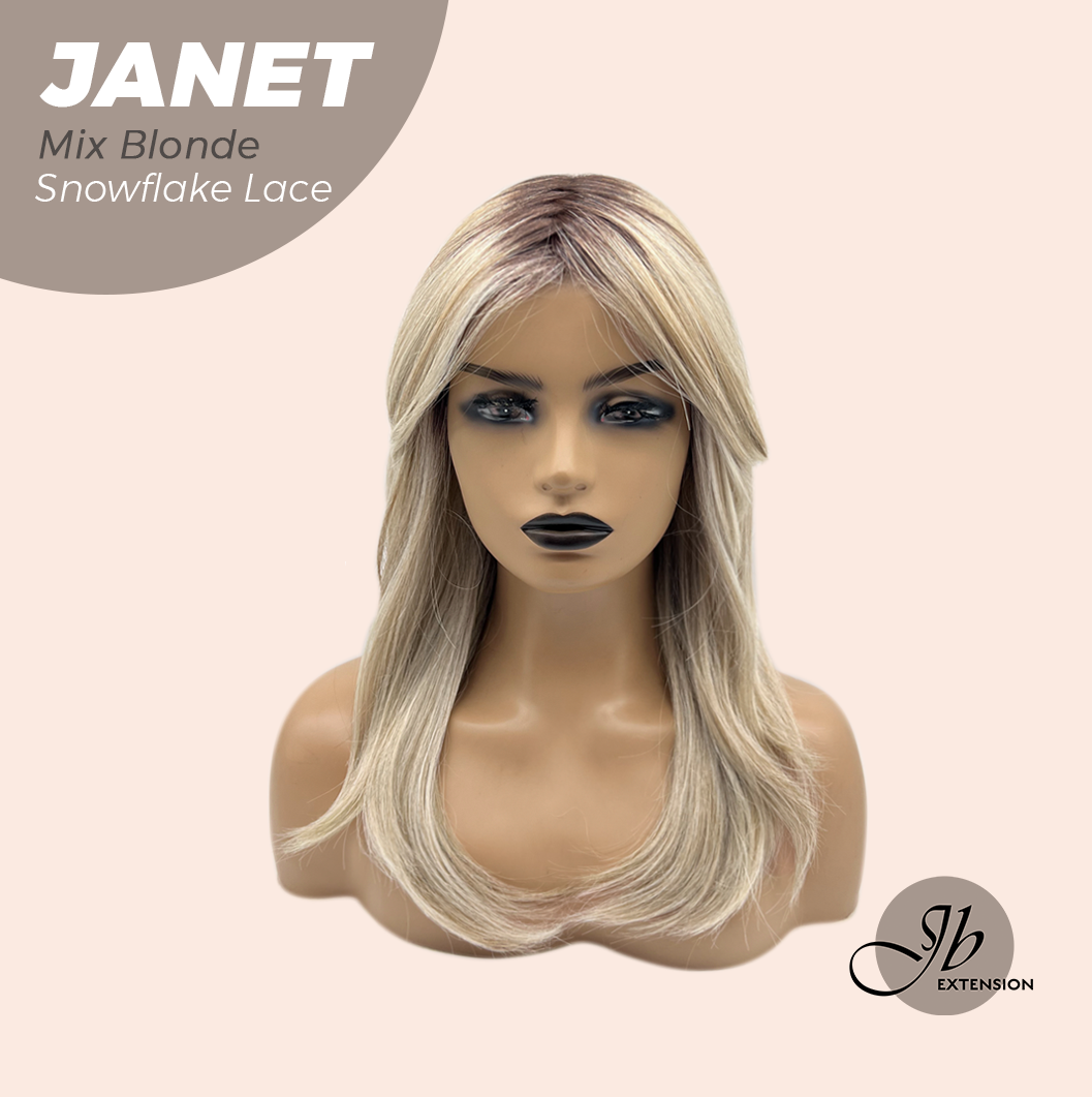 [PRE-ORDER] JBEXTENSION 19 Inches Mix Blonde Pre-Cut Arc Snowflake Lace Frontlace Glueless Wig JANET MIX BLONDE【BENDY EAR TABS】
