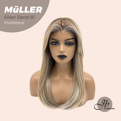 JBEXTENSION 22 Inches Silver Sand Blonde Pre-Cut Frontlace Glueless Wig MüLLER SILVER SAND BLONDE