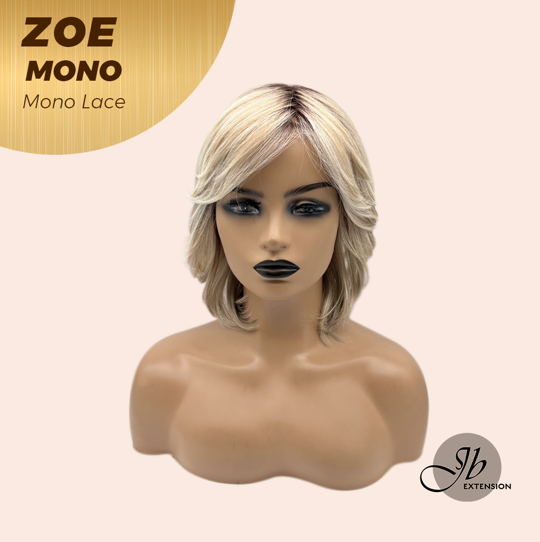 JBEXTENSION ZOE MONO Monofilament Handmade Wig 6X5 Full Monofilament Hand Tied Top Wig 11 Inches Mix Blonde Mono Lace Wig with Anti-slip Silicone Strips Glueless Wig ZOE MONO - MIX BLONDE【BENDY EAR TABS】