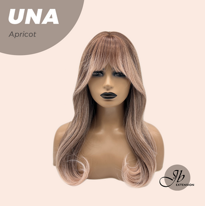 JBEXTENSION 22 Inches Apricot Wave with Bangs Wig UNA APRICOT