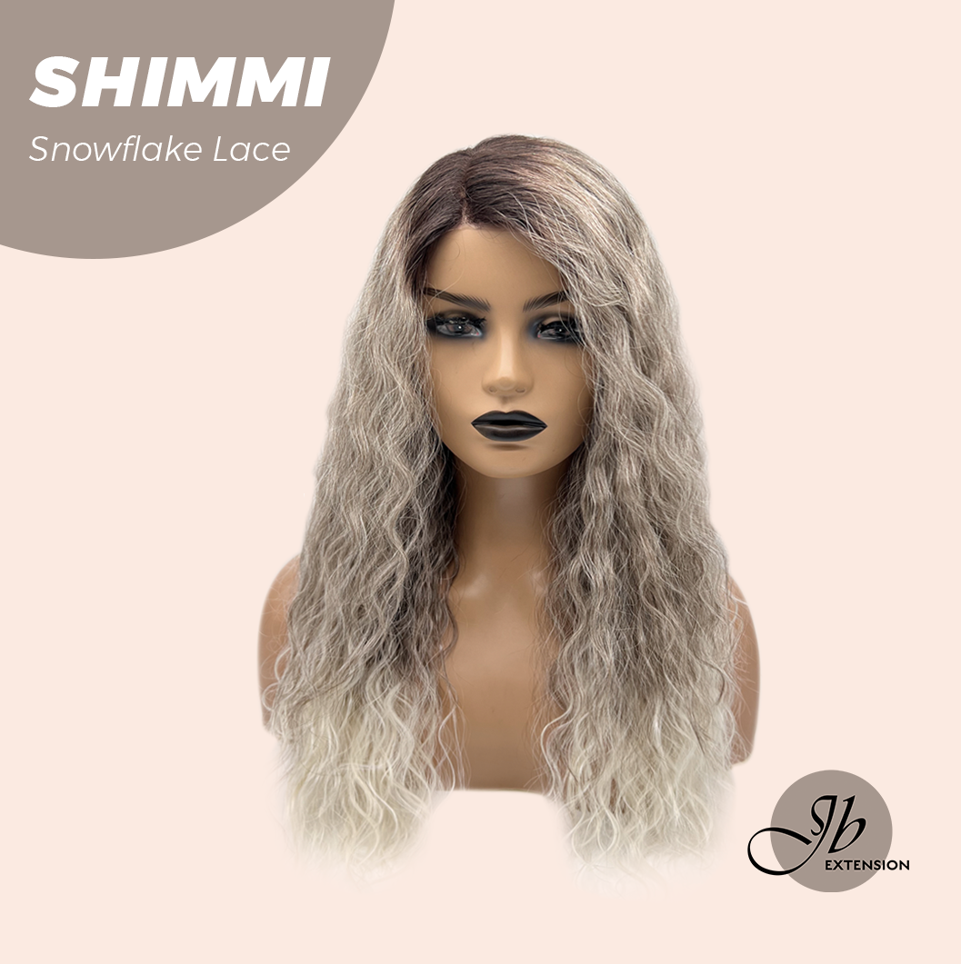 [FINAL SALE] JBEXTENSION 21 Inches Ash Grey Deep Curly Pre-Cut Side Part Snowflake Lace Frontlace Glueless Wig SHIMMI【BENDY EAR TABS】