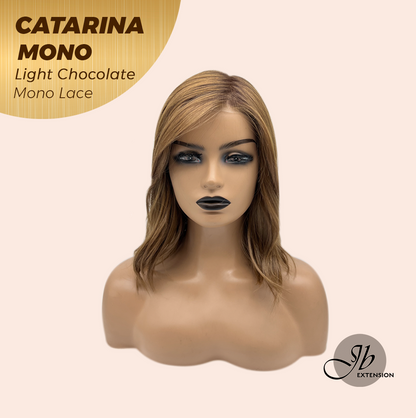 JBEXTENSION CATARINA MONO Full Monofilament Handmade Full Lace Full Hand Tied Wig 13 Inches Light Chocolate Mono Lace Handmade Futura Fiber Wig with Anti-slip Silicone Strips Glueless Wig CATARINA MONO LIGHT CHOCOLATE【BENDY EAR TABS】