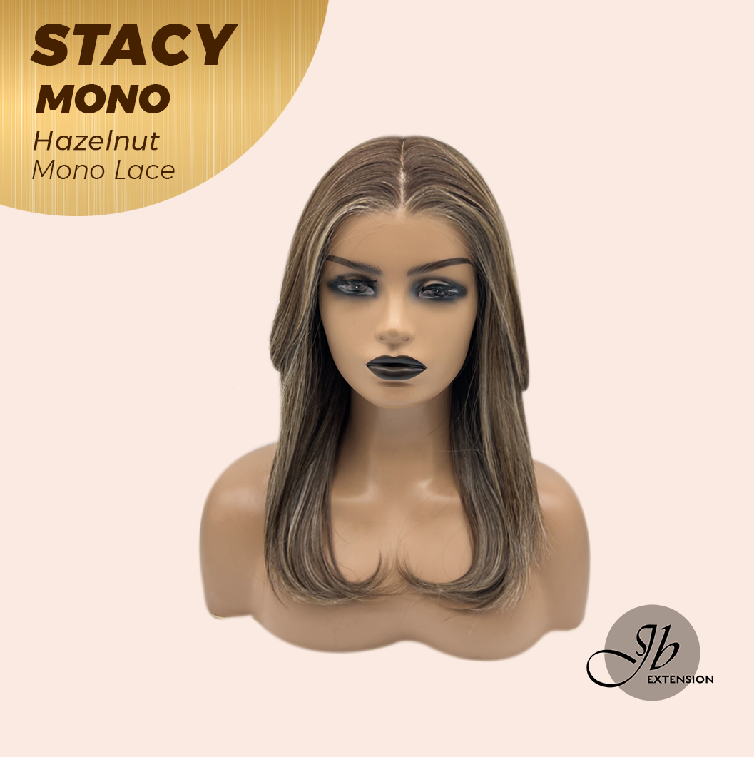 [PRE-ORDER] JBEXTENSION STACY MONO Monofilament Handmade Wig 6X5 Full Monofilament Hand Tied Top Wig 18 Inches Hazelnut Mono Lace Wig with Anti-slip Silicone Strips Glueless Wig STACY MONO - HAZELNUT【BENDY EAR TABS】