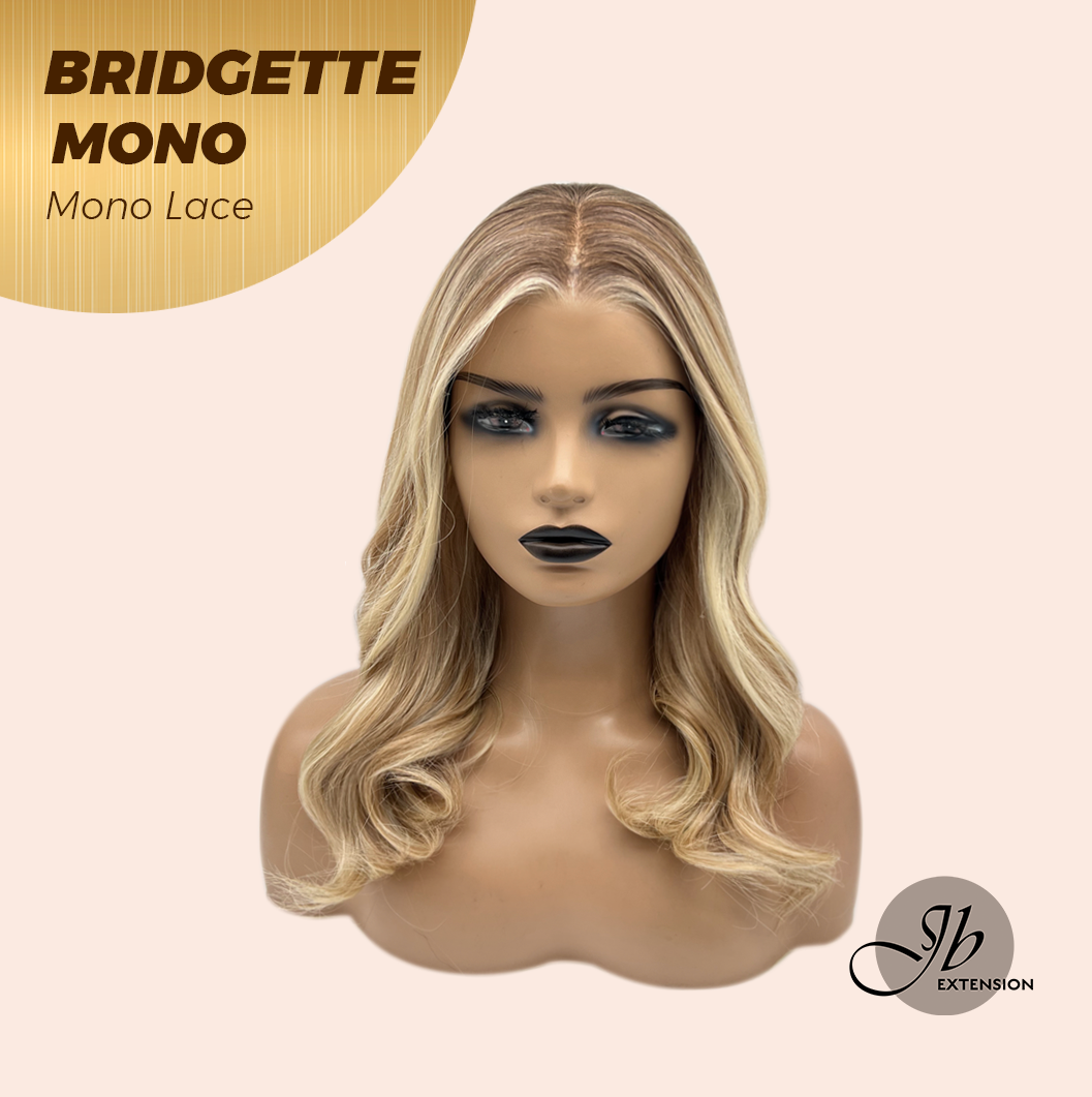 JBEXTENSION BRIDGETTE MONO Monofilament Handmade Wig 6X5 Full Monofilament Hand Tied Top Wig 16 Inches Curly Honey Blonde Mono Lace Wig with Anti-slip Silicone Strips Glueless Wig BRIDGETTE MONO【BENDY EAR TABS】