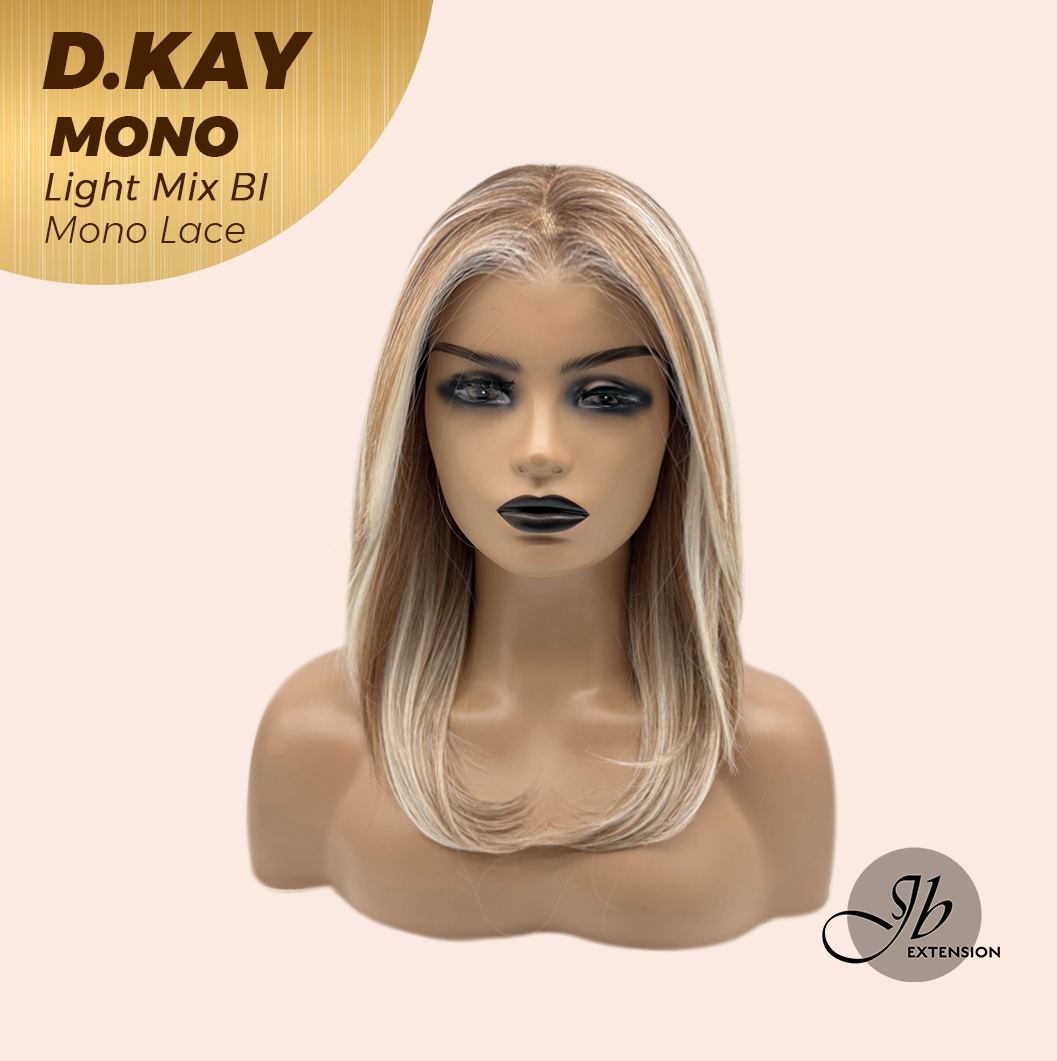 JBEXTENSION D.KAY MONO Partial Monofilament Wig 18 Inches Light Mix Blonde Partial Mono Lace Glueless Women Fashion Wig D.KAY MONO LIGHT MIX BLONDE【BENDY EAR TABS】