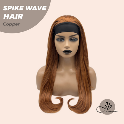 JBEXTENSION 24 Inches Long Curly Hair Copper Headband Wig SPIKE WAVE HAIR - COPPER