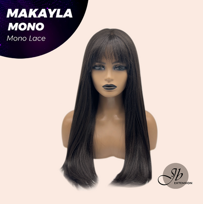 [FINAL SALE] JBEXTENSION MAKAYLA MONO Monofilament Handmade Wig 6X5 Full Monofilament Hand Tied Top Wig 23 Inches Long Black Straight Mono Lace Handmade Futura Fiber Glueless Black Sapphire Wig MAKAYLA MONO【BENDY EAR TABS】