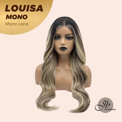 JBEXTENSION LOUISA MONO Monofilament Handmade Wig 6X5 Full Monofilament Hand Tied Top Wig 26 Inches Sun Kiss Blonde Mono Lace Wig with Anti-slip Silicone Strips Glueless Wig LOUISA MONO【BENDY EAR TABS】