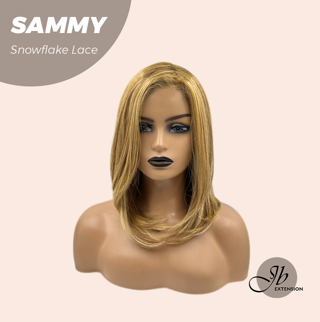 [FINAL SALE] JBEXTENSION 15 Inches Honey Blonde Pre-Cut Snowflake Lace Frontlace Glueless Wig SAMMY【PERMATEASE】【BENDY EAR TABS】- S/M