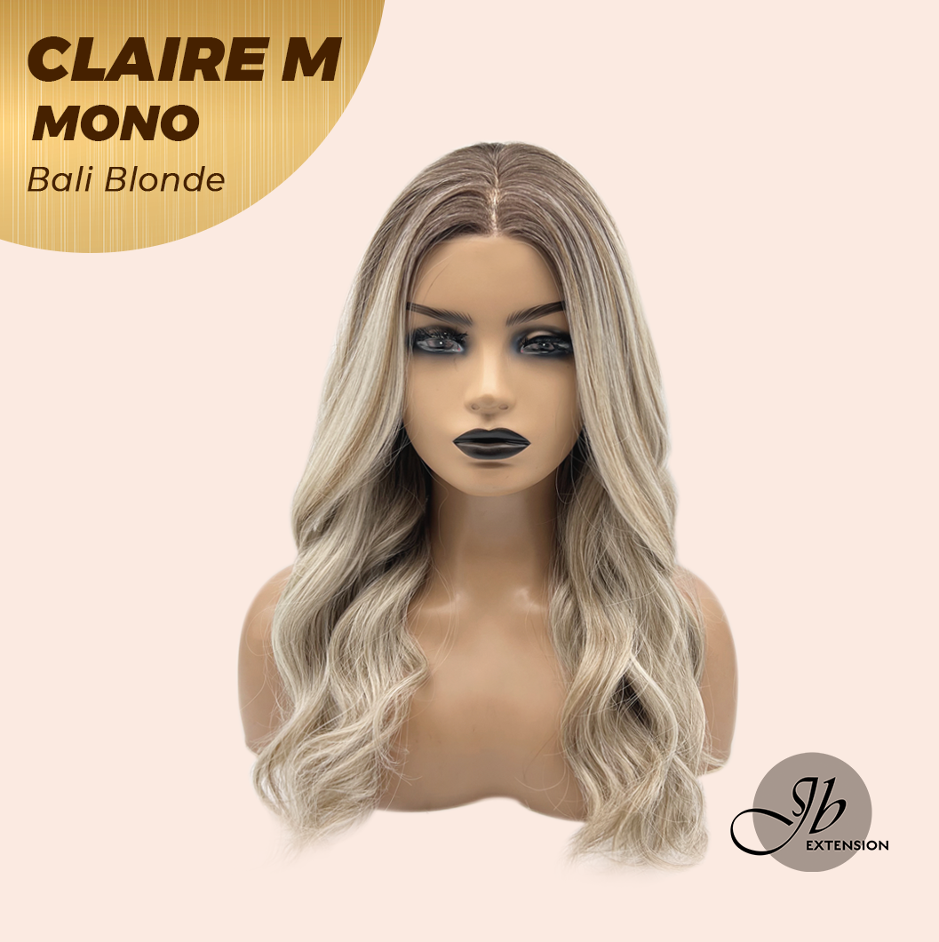 JBEXTENSION CLAIRE MONO Partial Monofilament Wig 22 Inches Bali Blonde Curly Partial Mono Lace Glueless Wig CLAIRE MONO BALI BLONDE【BENDY EAR TABS】