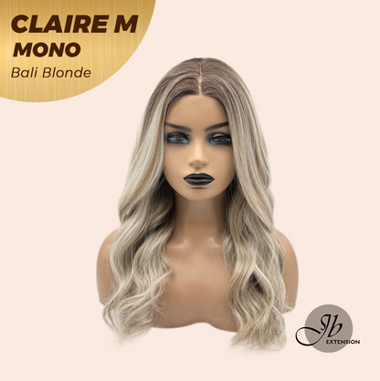 JBEXTENSION CLAIRE MONO Partial Monofilament Wig 22 Inches Bali Blonde Curly Partial Mono Lace Glueless Wig CLAIRE MONO BALI BLONDE【BENDY EAR TABS】
