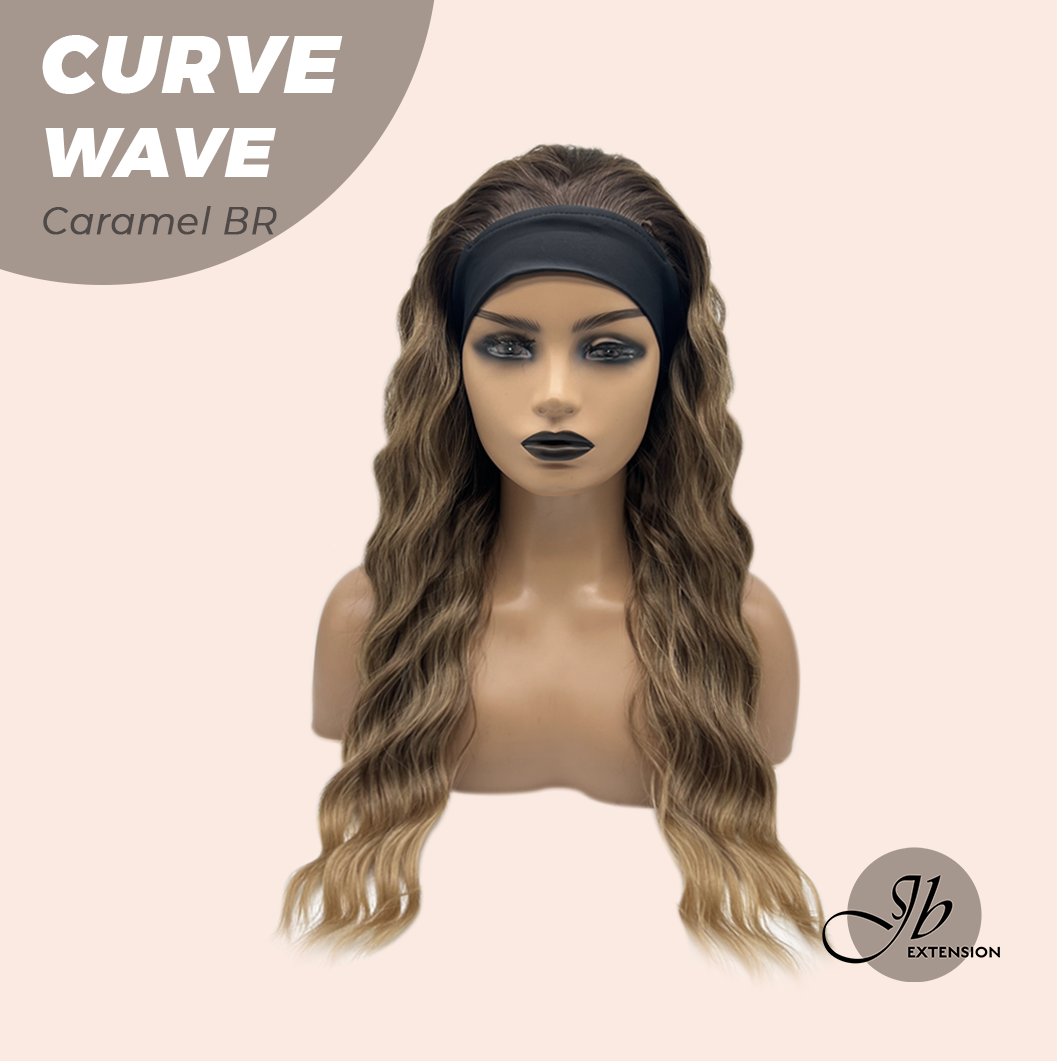 JBEXTENSION 26 Inches Long Wave Caramel Brown Headband Wig CURVE WAVE - CARAMEL BROWN
