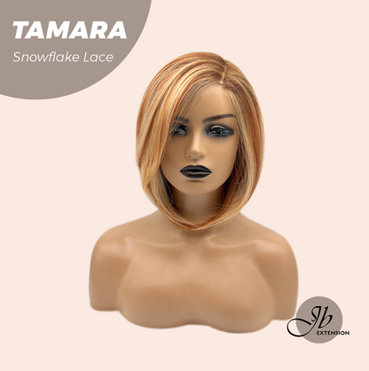 [FINAL SALE] JBEXTENSION 10 Inches Sunset Blush Pre-Cut Side Part Snowflake Lace Frontlace Glueless Wig TAMARA【BENDY EAR TABS】