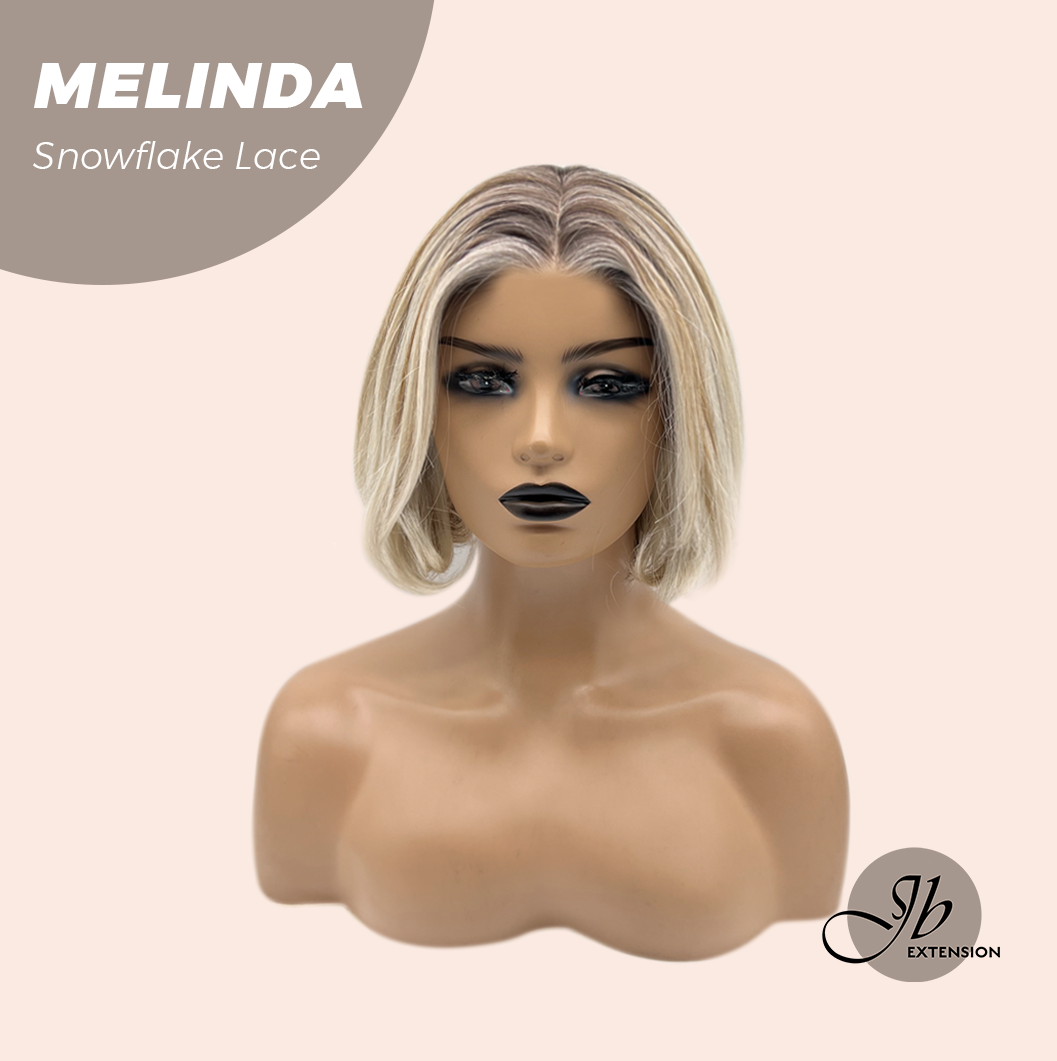 JBEXTENSION 10 Inches Mix Blonde Curly Pre-Cut Arc Snowflake Lace Frontlace Glueless Wig  MELINDA SNOWFLAKE【BENDY EAR TABS】