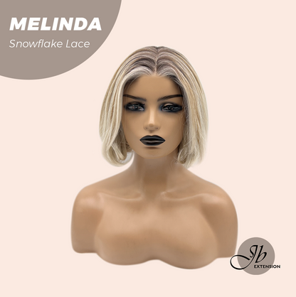 JBEXTENSION 10 Inches Mix Blonde Curly Pre-Cut Arc Snowflake Lace Frontlace Glueless Wig  MELINDA SNOWFLAKE【BENDY EAR TABS】