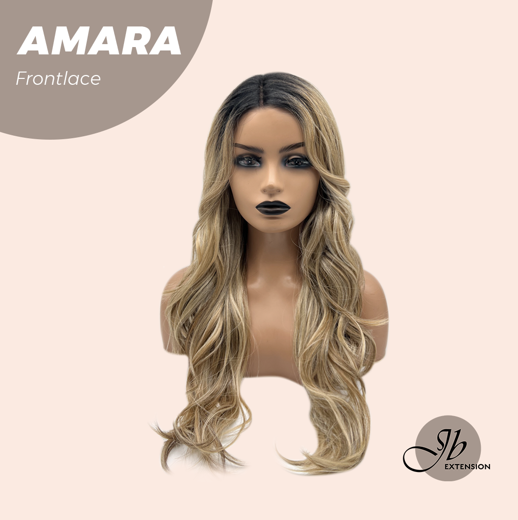 [FINAL SALE] JBEXTENSION 22 Inches Mix Blonde Pre-Cut Side Part Frontlace Glueless Black Sapphire Wig AMARA【BENDY EAR TABS】