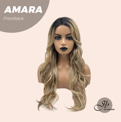 [FINAL SALE] JBEXTENSION 22 Inches Mix Blonde Pre-Cut Side Part Frontlace Glueless Black Sapphire Wig AMARA【BENDY EAR TABS】