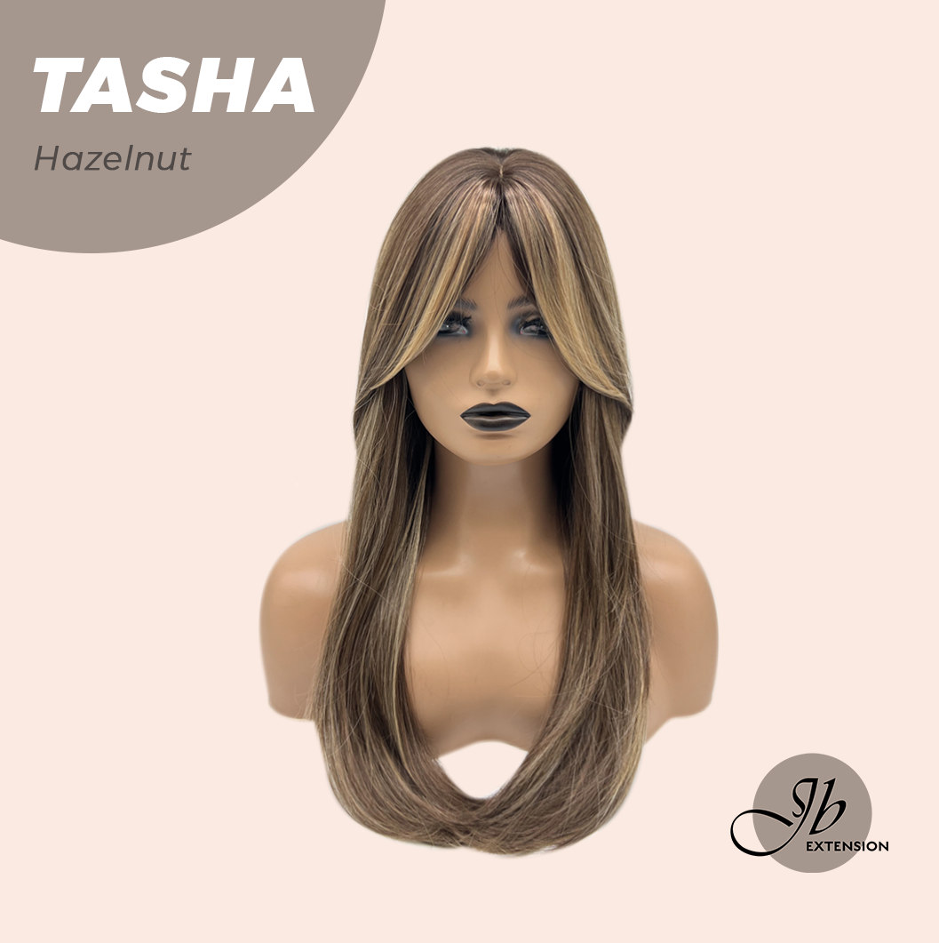 JBEXTENSION 24 Inches Wolf Cut Hazelnut Women Wig with Bangs TASHA HAZELNUT