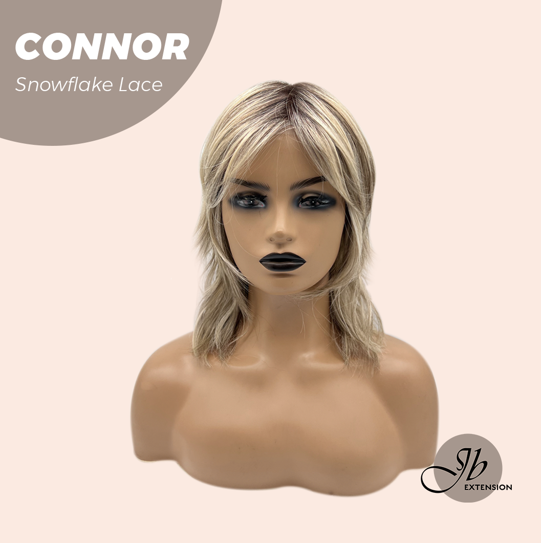 [PRE-ORDER] JBEXTENSION 13 Inches Dark Mix Blonde Curly Pre-Cut Arc Snowflake Lace Frontlace Glueless Wig CONNOR【BENDY EAR TABS】
