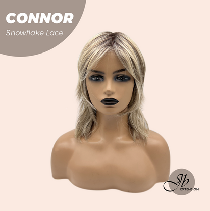 [PRE-ORDER] JBEXTENSION 13 Inches Dark Mix Blonde Curly Pre-Cut Arc Snowflake Lace Frontlace Glueless Wig CONNOR【BENDY EAR TABS】