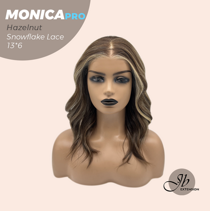 JBEXTENSION 16 Inches Hazelnut Pre-Cut 13X6 Free Part Snowflake Lace Frontlace Glueless Wig MONICA PRO - HAZELNUT【BENDY EAR TABS】