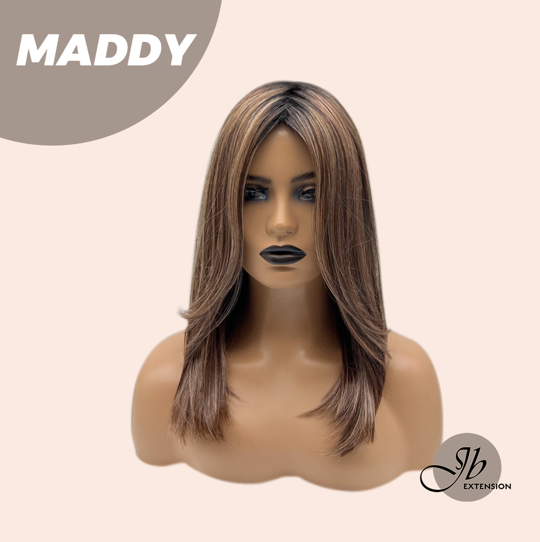 [FINAL SALE] JBEXTENSION 18 Inches Ash Brown Women Fashion Full Machine Wig MADDY【PLUS PERMATEASE】【BENDY EAR TABS】
