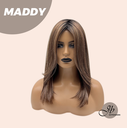 [FINAL SALE] JBEXTENSION 18 Inches Ash Brown Women Fashion Full Machine Wig MADDY【PLUS PERMATEASE】【BENDY EAR TABS】