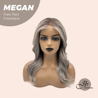 JBEXTENSION 20 Inches Mix Grey Curly Fiber X, Tangle Less Pre-Cut Free Part Frontlace Glueless Wig MEGAN【FIBER X】