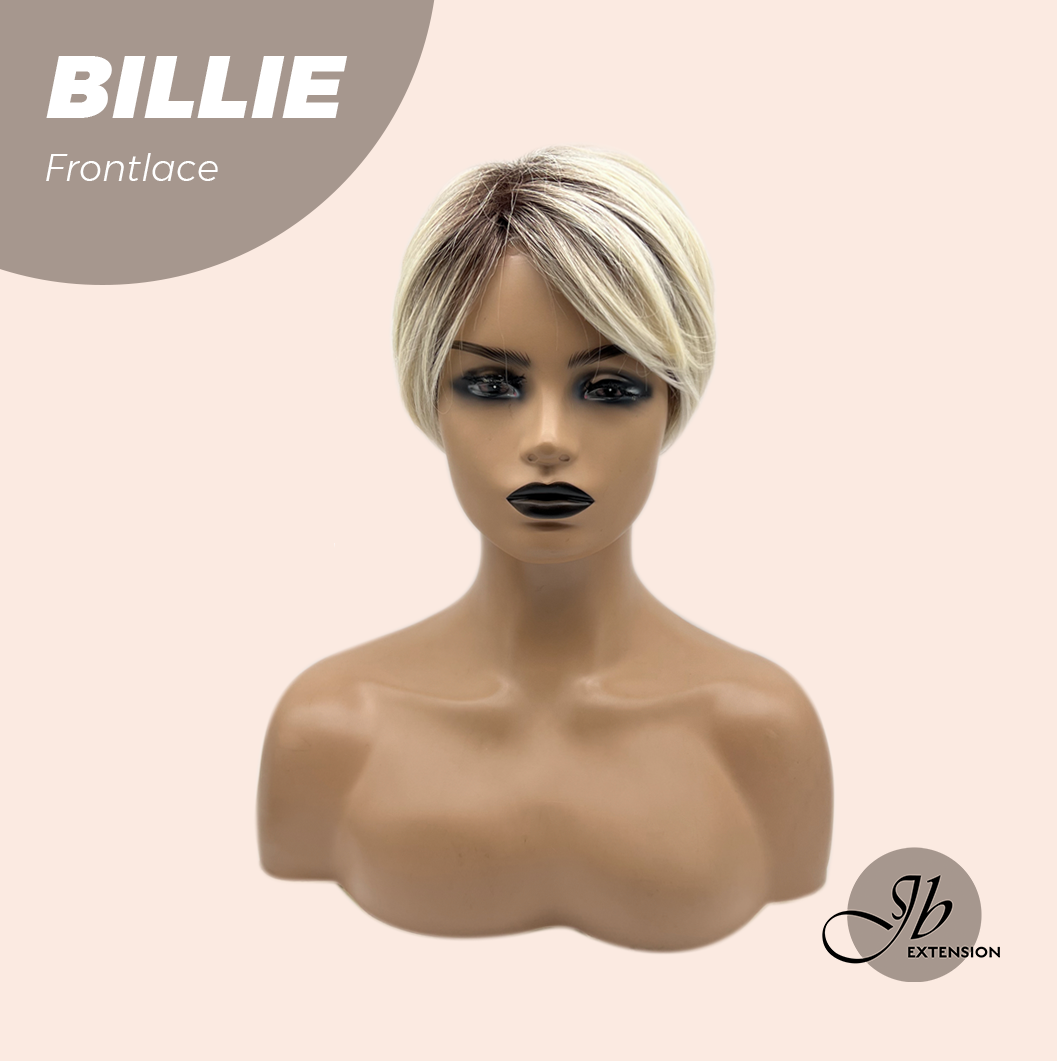 JBEXTENSION 9 Inches Pixie Cut Blonde Pre-Cut Frontlace Glueless Black Sapphire Wig BILLIE【BENDY EAR TABS】