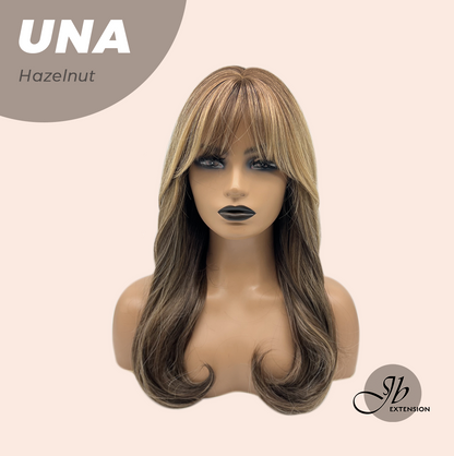 JBEXTENSION 22 Inches Hazelnut Wave with Bangs Wig UNA HAZELNUT