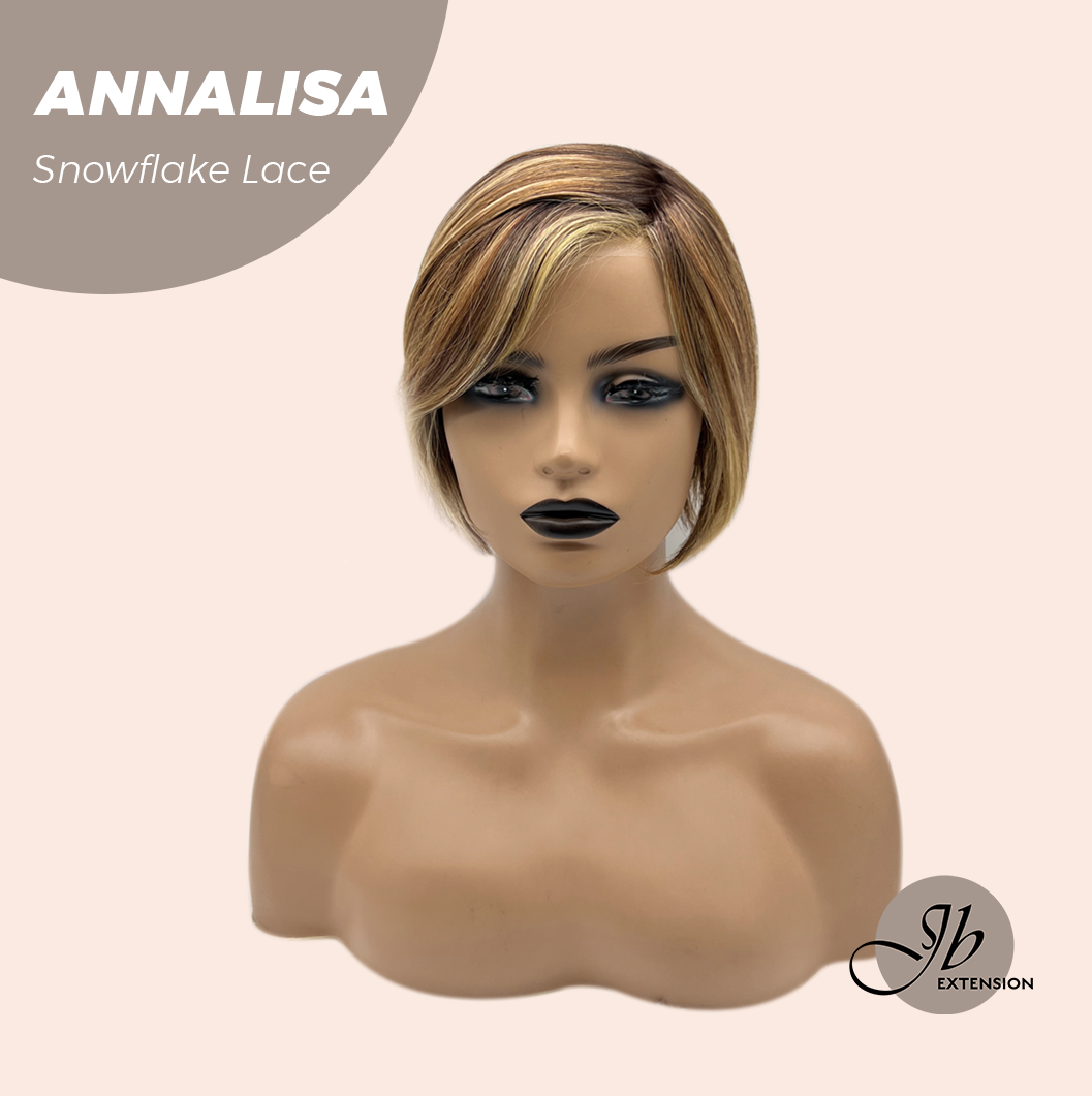[PRE-ORDER] JBEXTENSION 10 Inches Bob Cut Mix Copper Pre-Cut Side Part Snowflake Lace Frontlace Glueless Wig ANNALISA【BENDY EAR TABS】