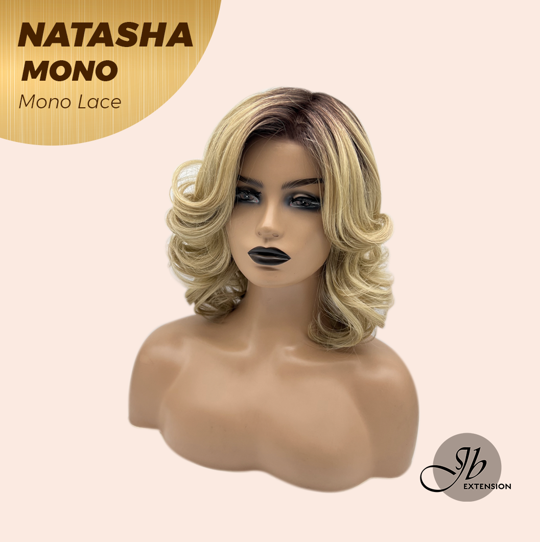 [FINAL SALE] JBEXTENSION NATASHA MONO Monofilament Handmade Wig 6X5 Full Monofilament Hand Tied Top Wig 12 Inches Honey Blonde Mono Lace Wig Glueless Wig NATASHA MONO【BENDY EAR TABS】