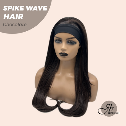 JBEXTENSION 24 Inches Long Wave Chocolate Headband Wig SPIKE WAVE - CHOCOLATE