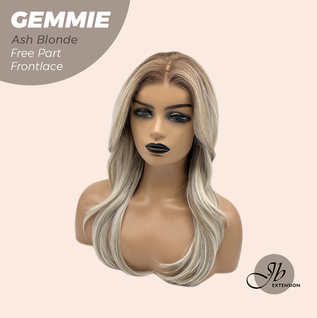 [FINAL SALE] JBEXTENSION 20 Inches Ash Blonde Pre-Cut Free Part Frontlace Glueless Wig GEMMIE ASH BLONDE