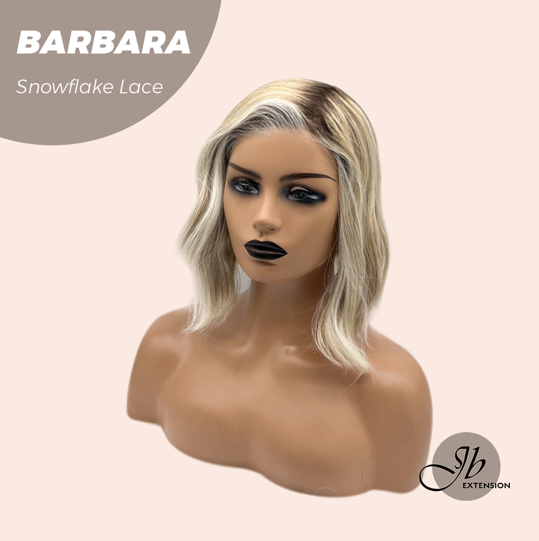 JBEXTENSION 12 Inches Blonde Curly Pre-Cut Side Part Snowflake Lace Frontlace Glueless Wig BARBARA【BENDY EAR TABS】