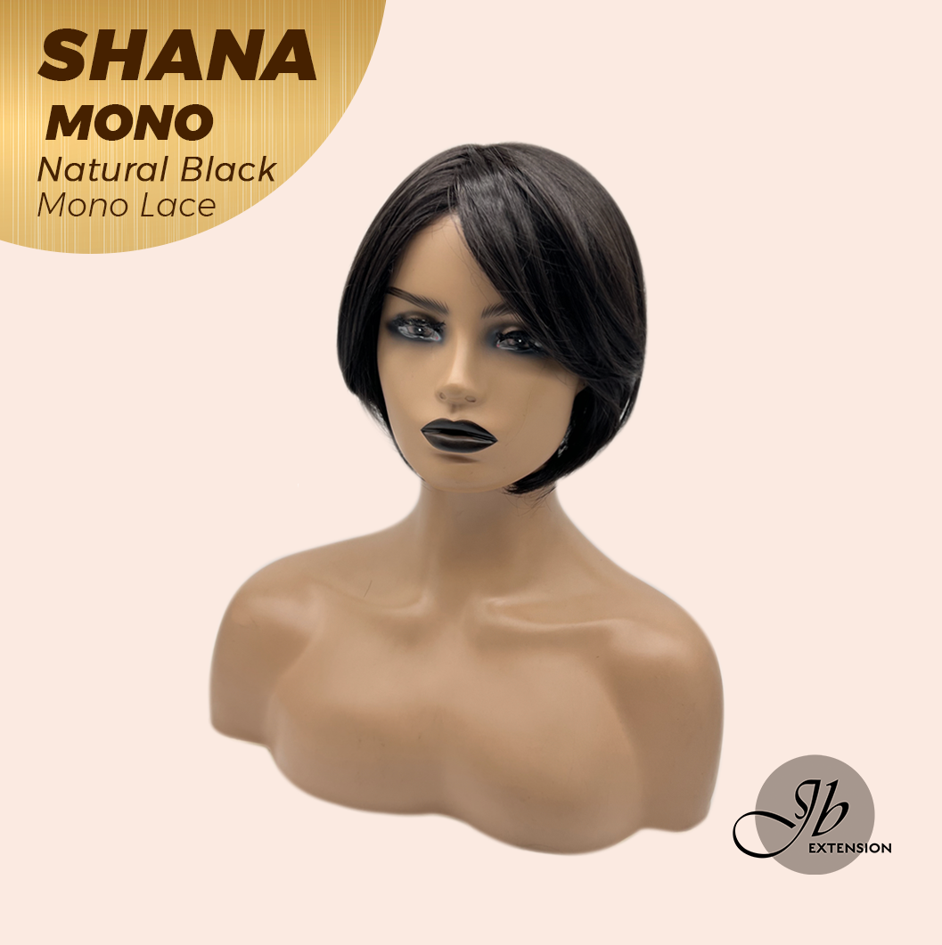 [FINAL SALE] JBEXTENSION SHANA MONO Monofilament Handmade Wig 6X5 Full Monofilament Hand Tied Top Wig 10 Inches Natural Black Mono Lace Handmade Futura Fiber Wig With Anti-slip Silicone Strips Glueless Wig SHANA MONO NATURAL BLACK【BENDY EAR TABS】