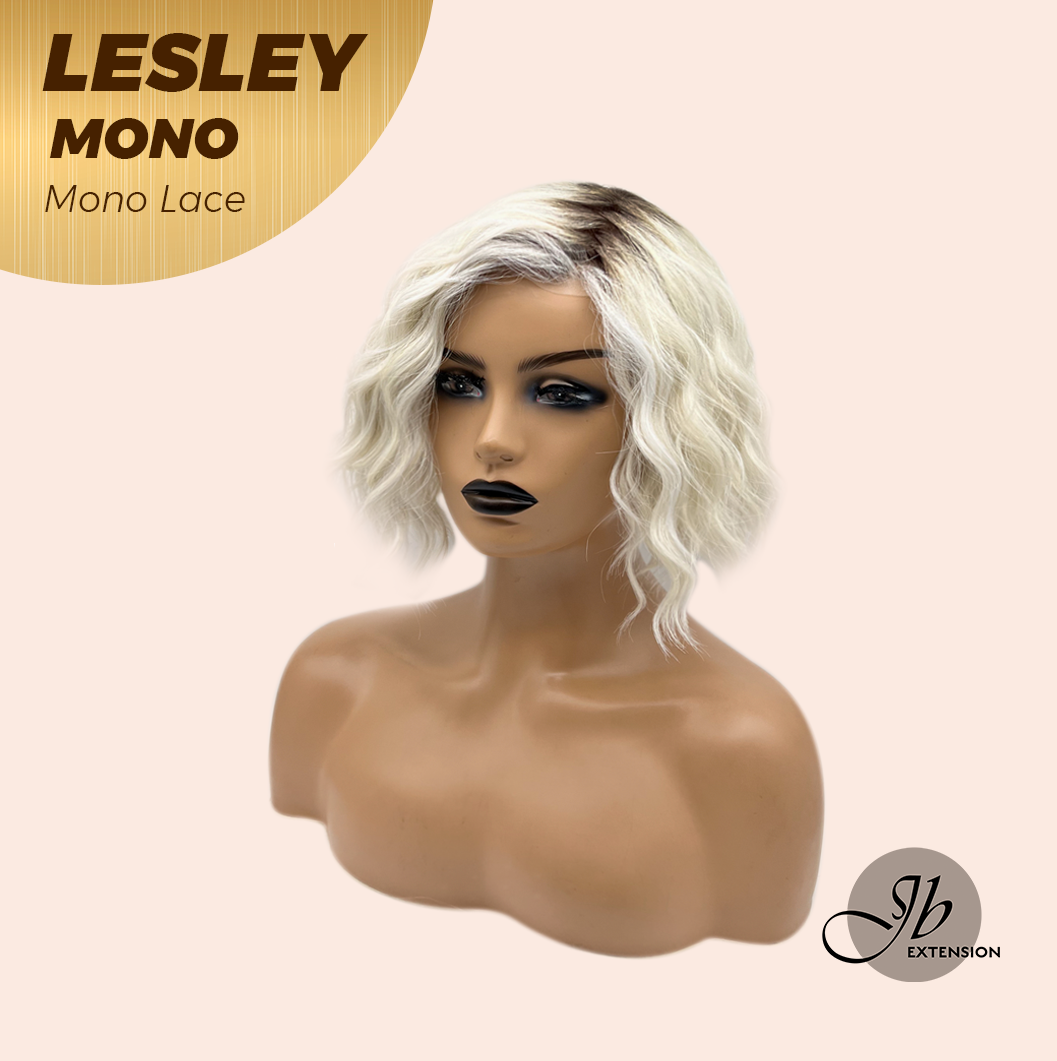 [FINAL SALE] JBEXTENSION LESLEY MONO Monofilament Handmade Wig 6X5 Full Monofilament Hand Tied Top Wig 10 Inches Silver Curly Mono Lace Wig With Anti-slip Silicone Strips Glueless Wig LESLEY MONO【BENDY EAR TABS】