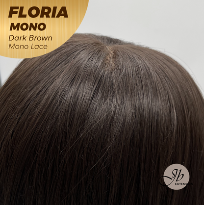JBEXTENSION FLORIA MONO Full Monofilament Wig 20 Inches Curly Dark Brown Full Mono Lace Glueless with Anti-slip Silicone Strips Wig FLORIA MONO - DARK BROWN【BENDY EAR TABS】