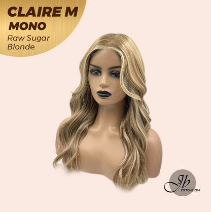 JBEXTENSION CLAIRE MONO Partial Monofilament Wig 22 Inches Raw Sugar Blonde Partial Mono Lace Glueless Wig CLAIRE MONO RAW SUGAR BLONDE【BENDY EAR TABS】